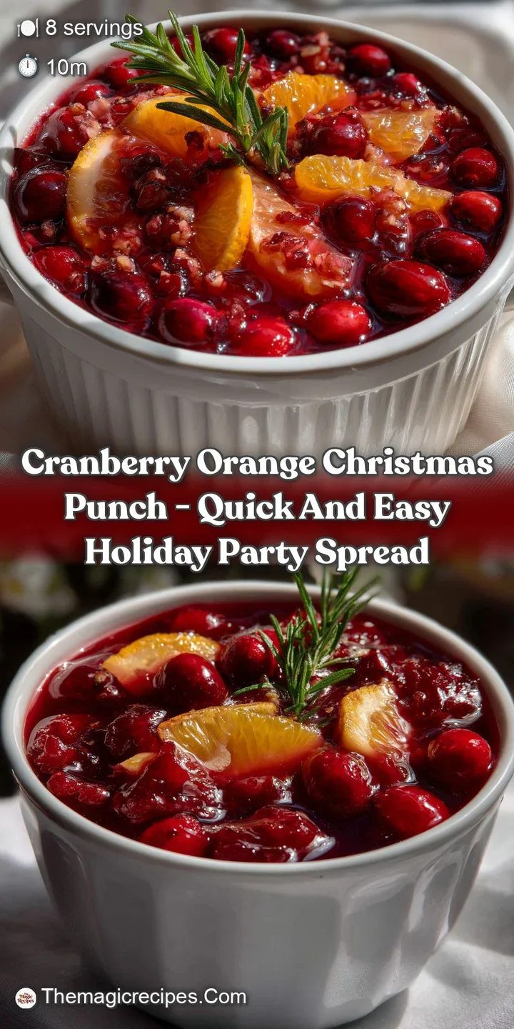 Cranberry Orange Christmas Punch - Quick and Easy Holiday Party Spread