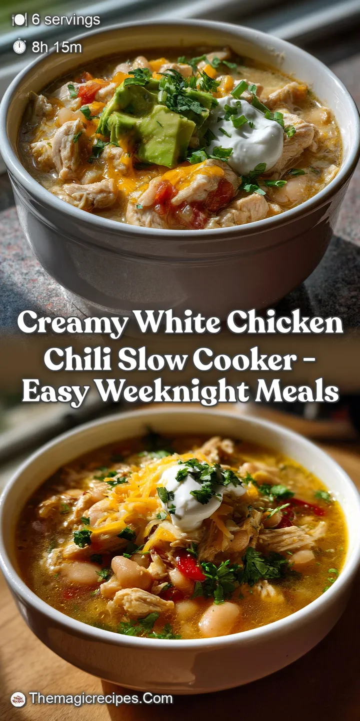 Creamy White Chicken Chili Slow Cooker - Easy Weeknight Meals