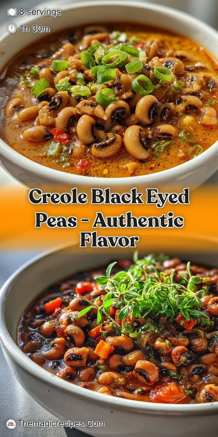Close-up of glistening black-eyed peas simmering in a thick, flavorful sauce, showcasing tender texture and rich color.