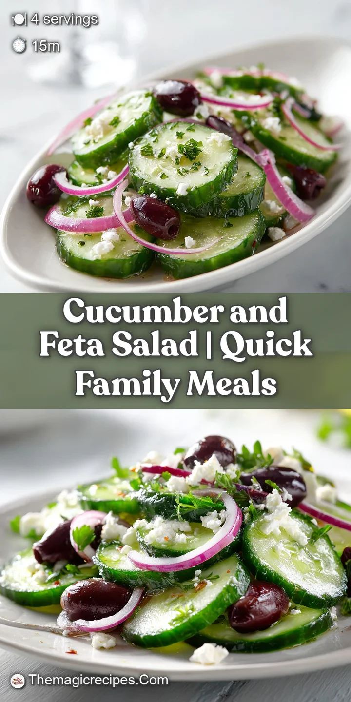 Close-up of juicy cucumber rounds and creamy feta crumbles glistening with olive oil and cracked black pepper grains.