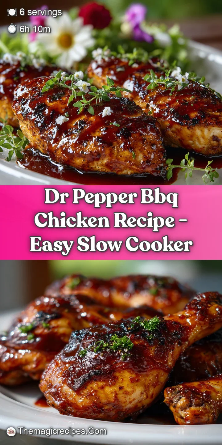 Close-up: Sticky, dark Dr Pepper BBQ chicken strands. A mouthwatering glimpse of tender, saucy, slow-cooked deliciousness.