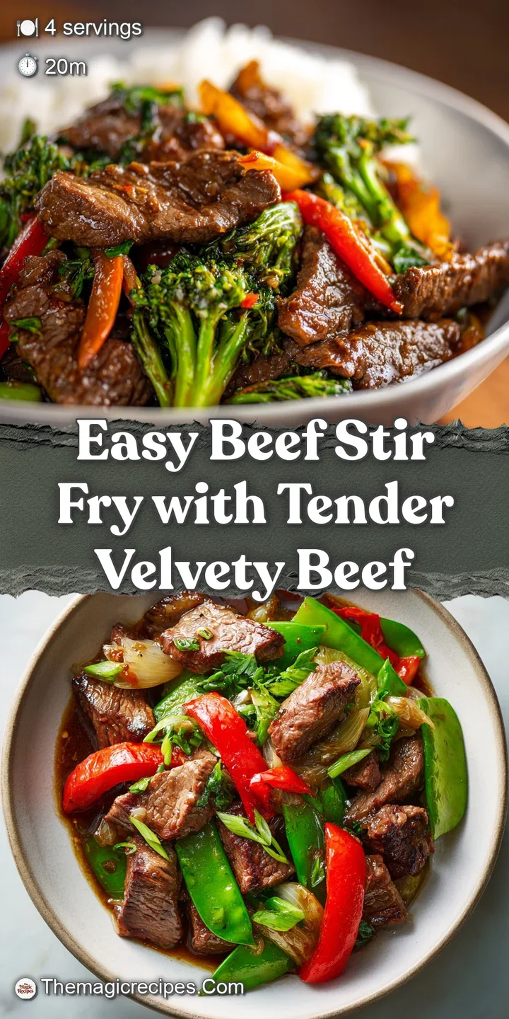Close-up of tender beef stir-fry, capturing the glistening sauce, crisp vegetables, and enticing aroma of ginger and soy s...