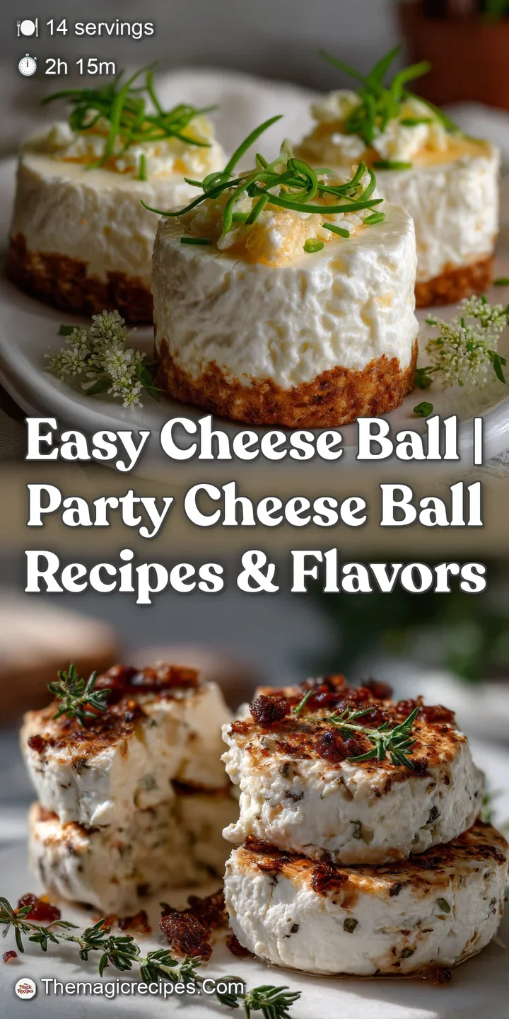 Close-up of a spreadable cheese ball's soft texture. The surface is studded with vibrant herbs and visible, crunchy nuts, ...