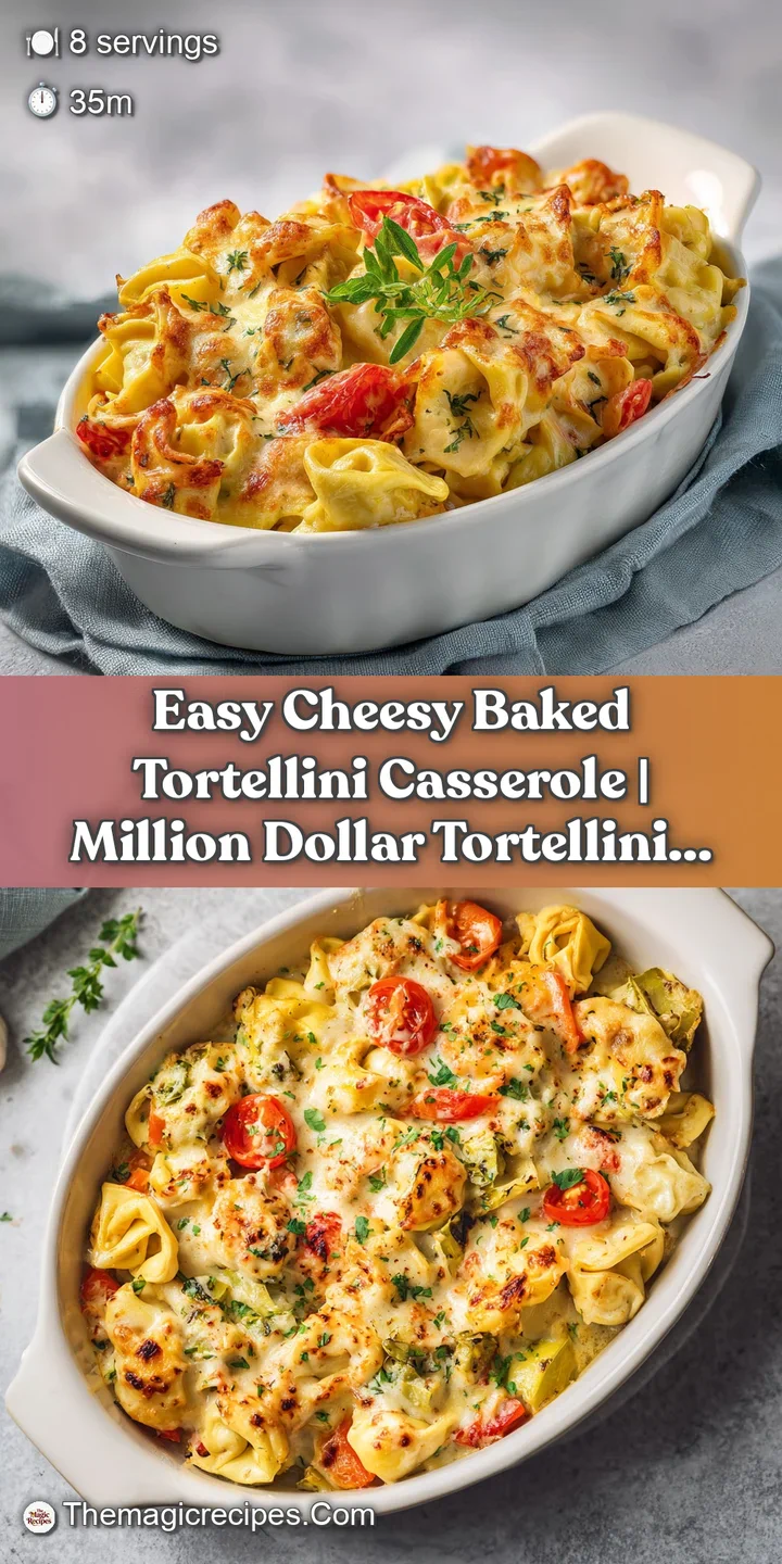 Close-up of tender tortellini bathed in savory meat sauce, topped with melted mozzarella.