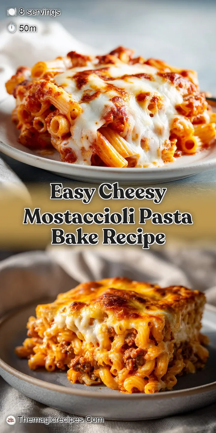 Close-up of molten mozzarella and ricotta, layered over tender pasta tubes, swimming in a vibrant tomato sauce. Comfort fo...