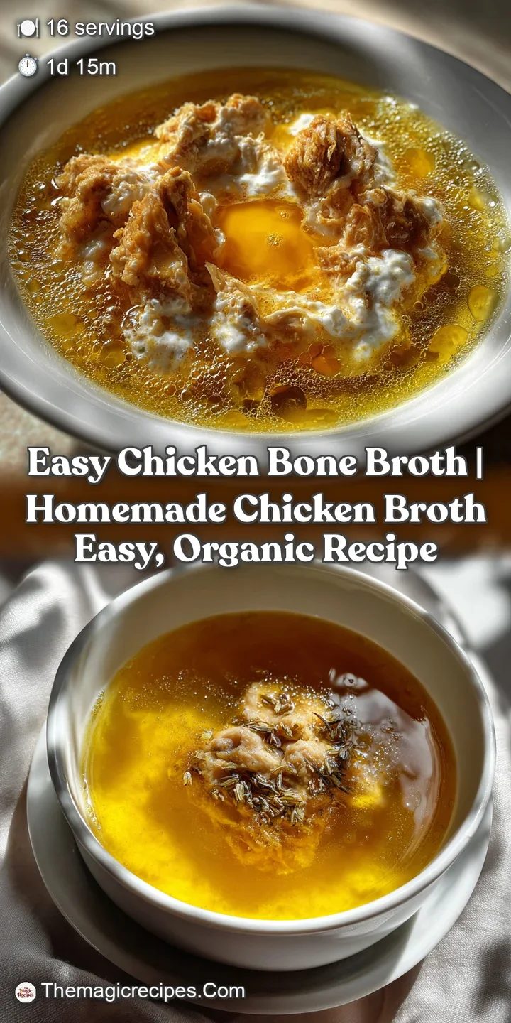 Easy Chicken Bone Broth | Homemade Chicken Broth Easy Organic Recipe