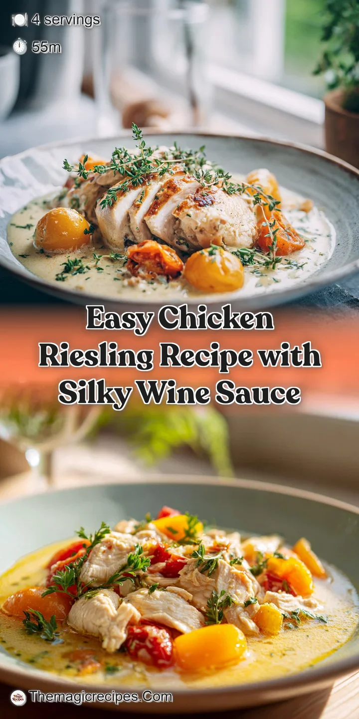 Close-up reveals tender chicken bathed in a rich, creamy sauce, flecked with herbs and glistening with warmth. Inviting an...