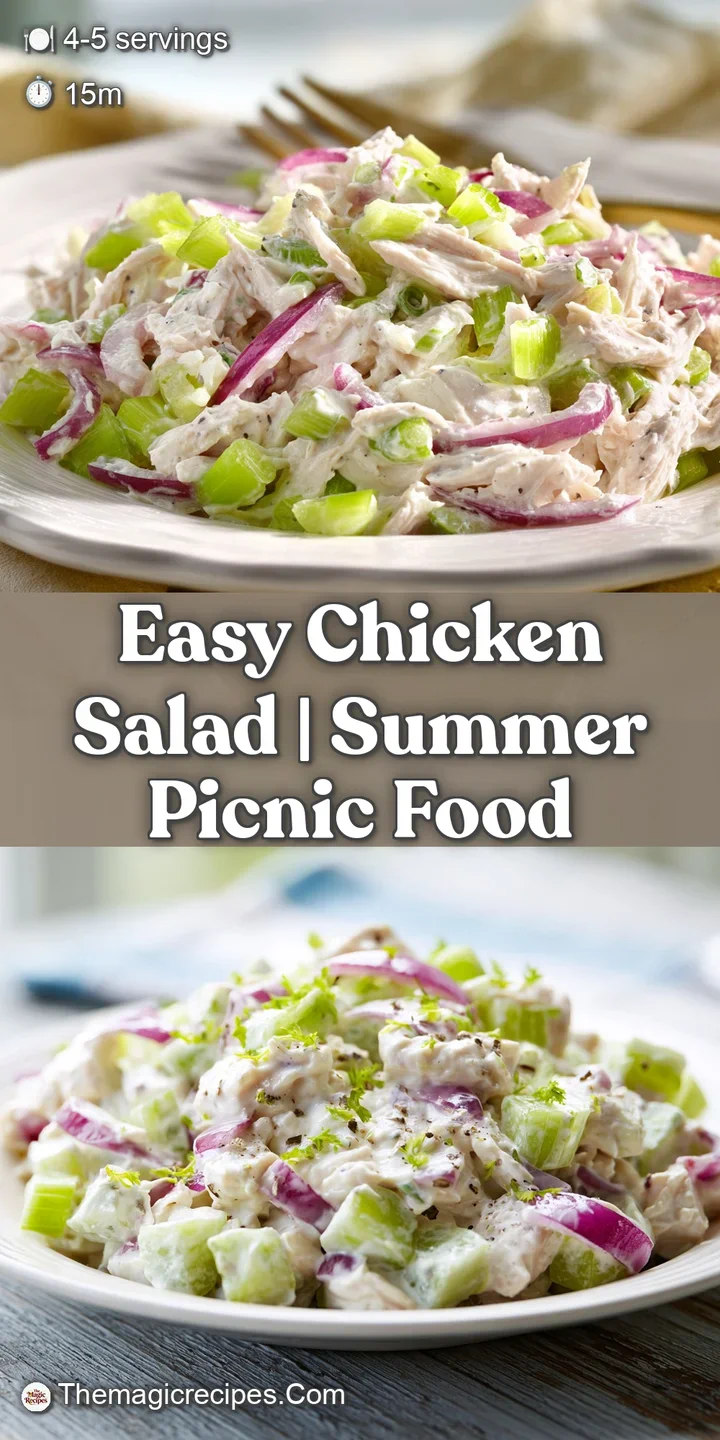 Close-up of creamy chicken salad with chunks of crisp celery, sweet red grapes, and a sprinkle of fresh parsley