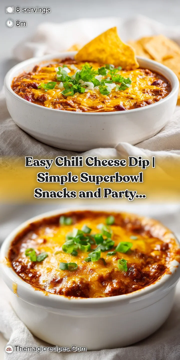 Close-up of creamy, stretchy chili cheese dip, highlighting melted cheese strands and savory ground beef texture.