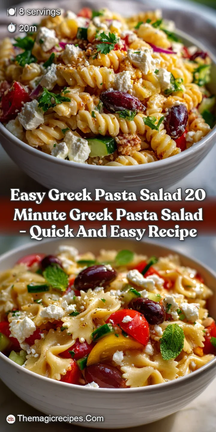 Easy Greek Pasta Salad 20 Minute Greek Pasta Salad - Quick and Easy Recipe