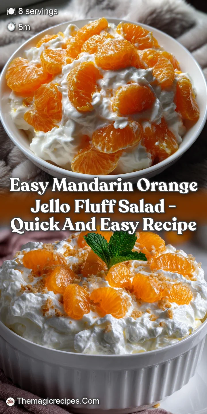 Easy Mandarin Orange Jello Fluff Salad - Quick and Easy Recipe