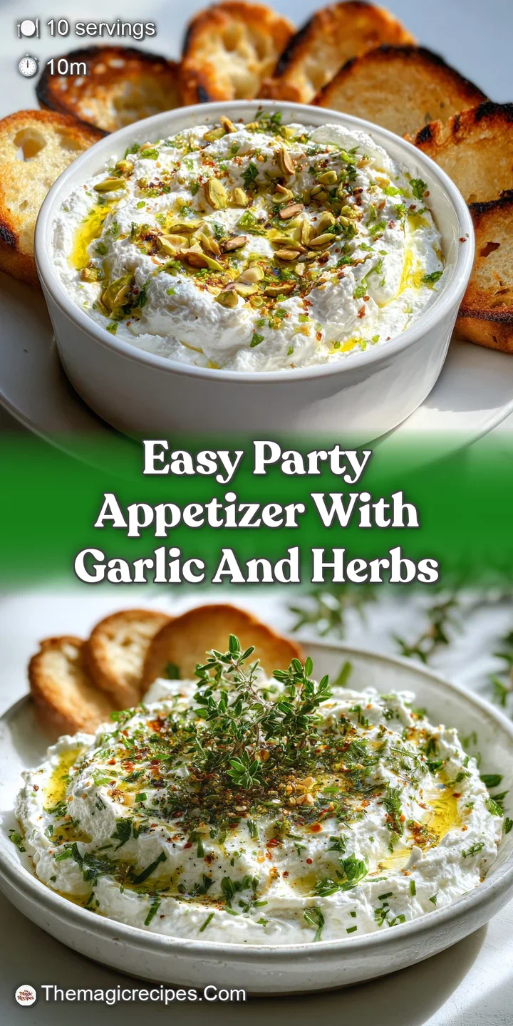 Close-up: buttery, golden garlic topping glistening on toasted bread. Fresh herbs create a fragrant, tempting appetizer.