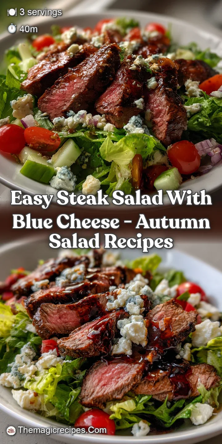 Easy Steak Salad with Blue Cheese - Autumn Salad Recipes