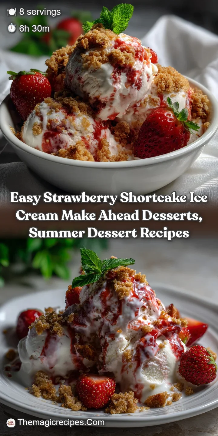 Easy Strawberry Shortcake Ice Cream Make Ahead Desserts Summer Dessert Recipes