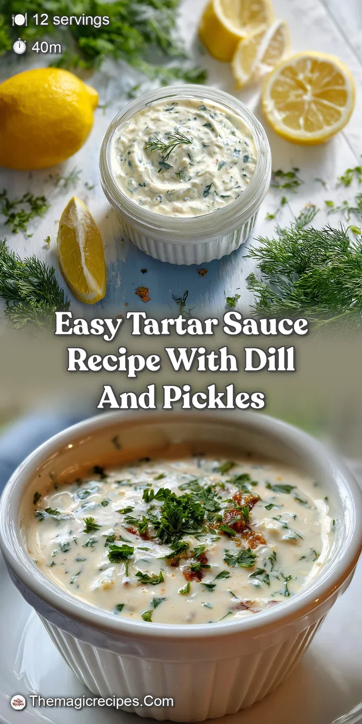 Close-up of rich tartar sauce reveals bits of pickle relish. A spoonful highlights the thick, luxurious texture.