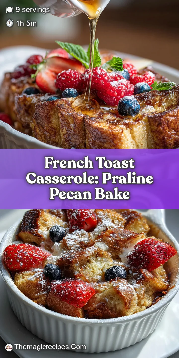 Close-up of warm, soft French toast casserole with crispy edges, the sugary sweetness almost visible in the golden texture.