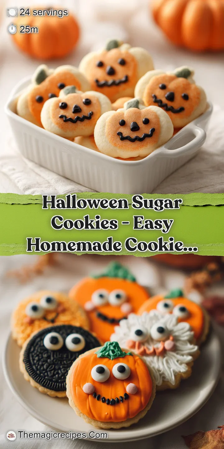 Close-up of a crisp sugar cookie with intricate orange and black icing details.