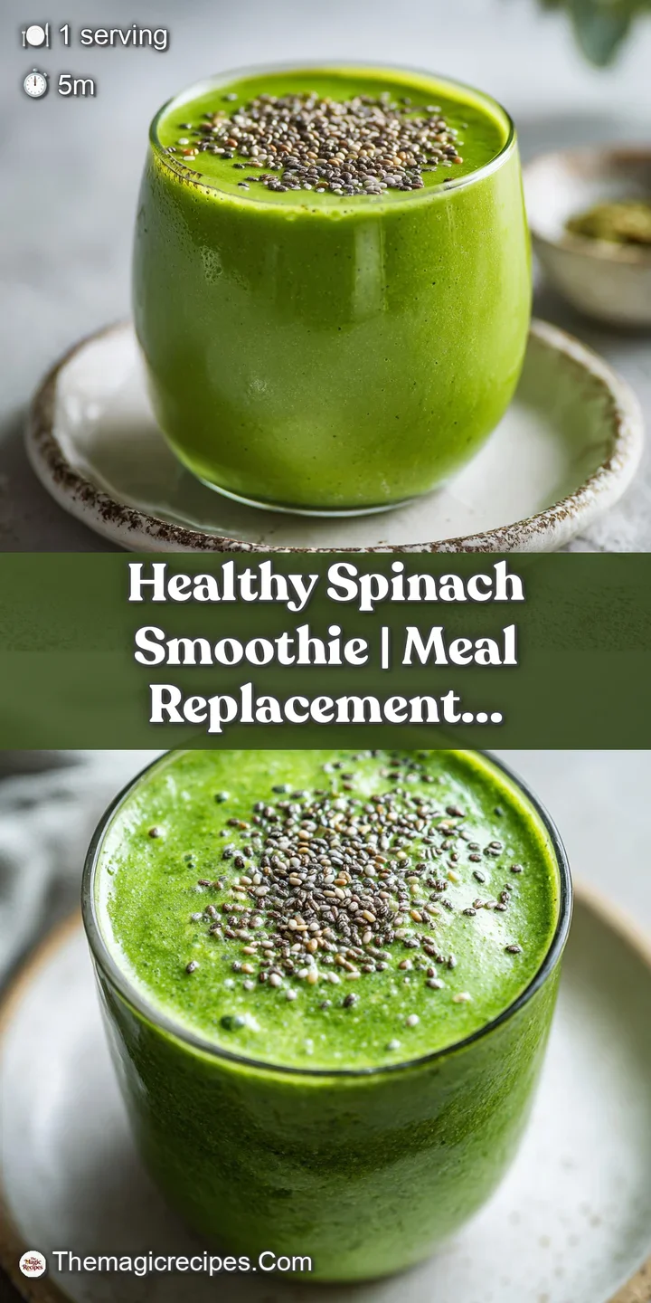 Close-up of creamy, bright green smoothie texture with a juicy red strawberry and chia seeds on the frosty surface.