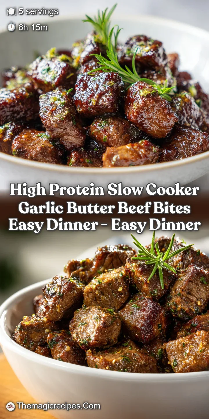 Close-up of succulent beef bites, with a rich, glossy sauce pooling around them. Steam rises, hinting at a warm and savory...