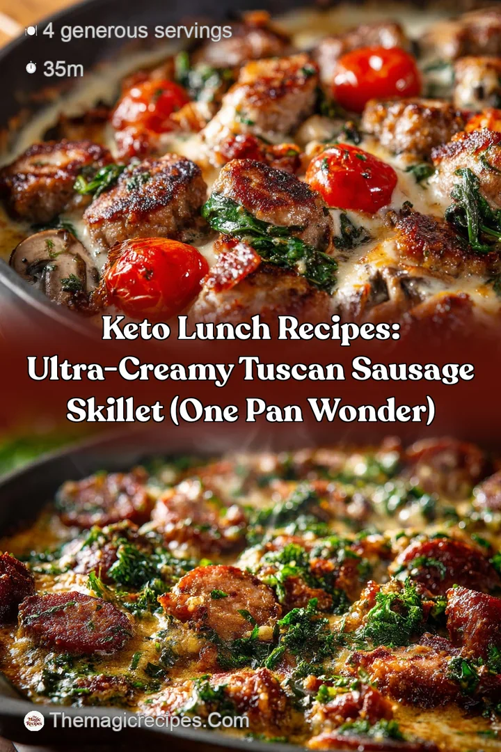Keto Lunch Recipes: Ultra-Creamy Tuscan Sausage Skillet (One Pan Wonder)