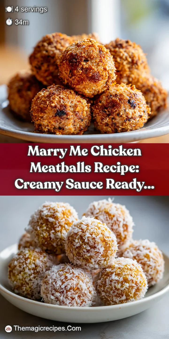 Close-up of tender chicken meatballs glistening in a decadent cream sauce. Flecks of herbs and parmesan create tempting vi...