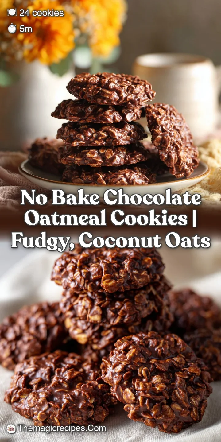 Close-up of a rich, fudgy chocolate oatmeal cookie with visible oats and a slightly cracked surface. Deep brown hues, prom...