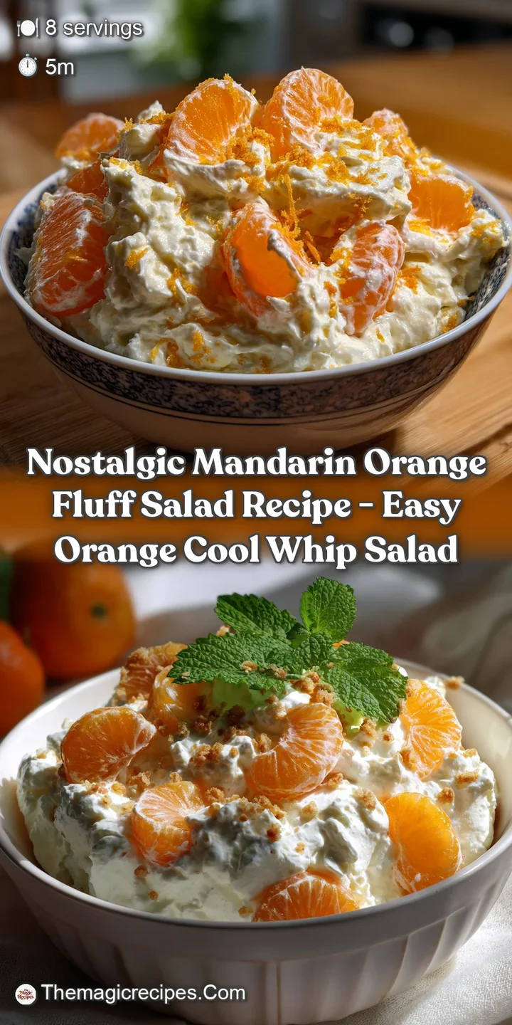 Nostalgic Mandarin Orange Fluff Salad Recipe - Easy Orange Cool Whip Salad