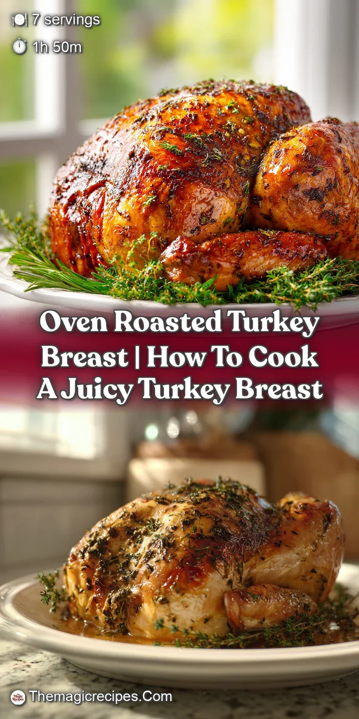 Close-up of a succulent turkey breast slice, glistening with herb butter, showcasing a tender, moist texture.