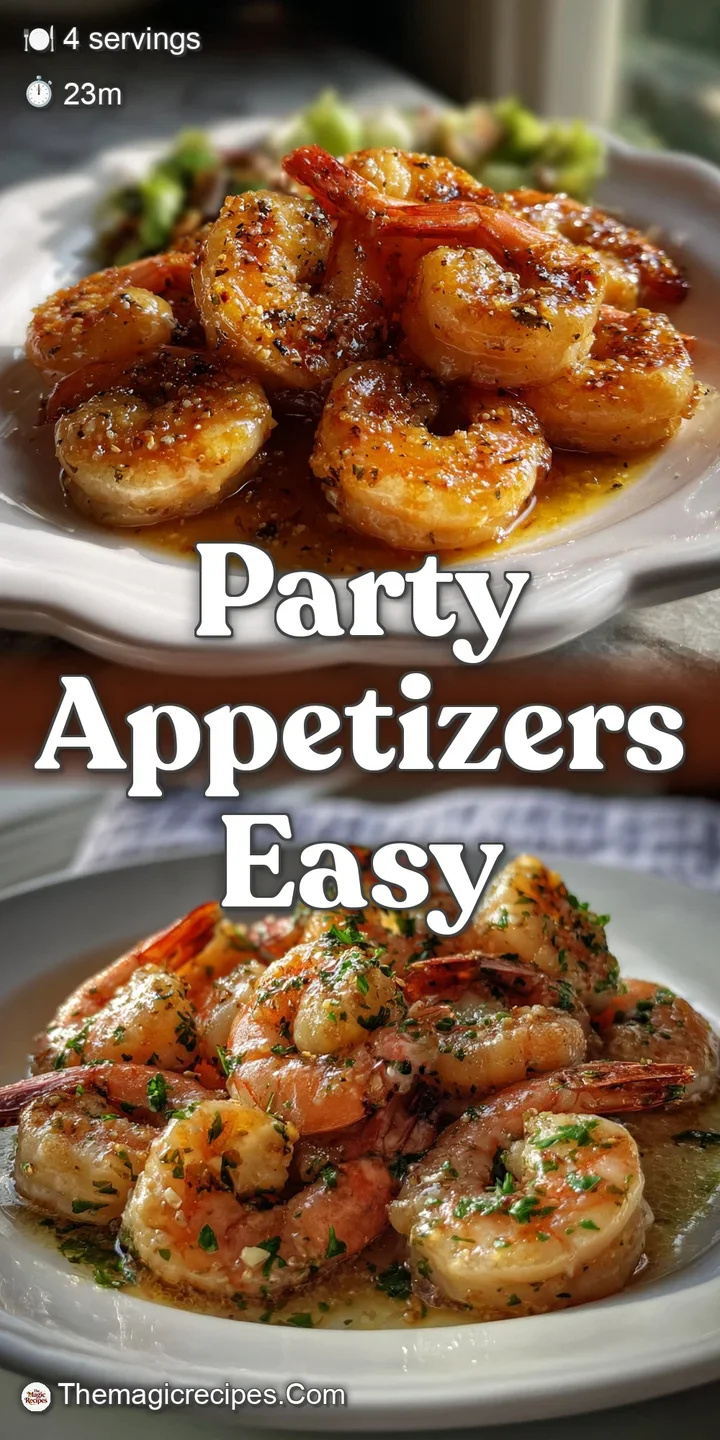 Close-up of succulent shrimp coated in a rich garlic butter sauce, showcasing the glistening texture and appetizing aromas...