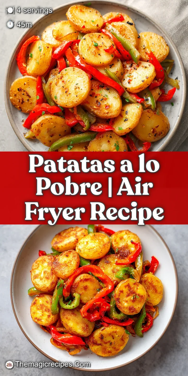 Close-up of glistening golden potato wedges mixed with soft, caramelized onions and vibrant green pepper strips.