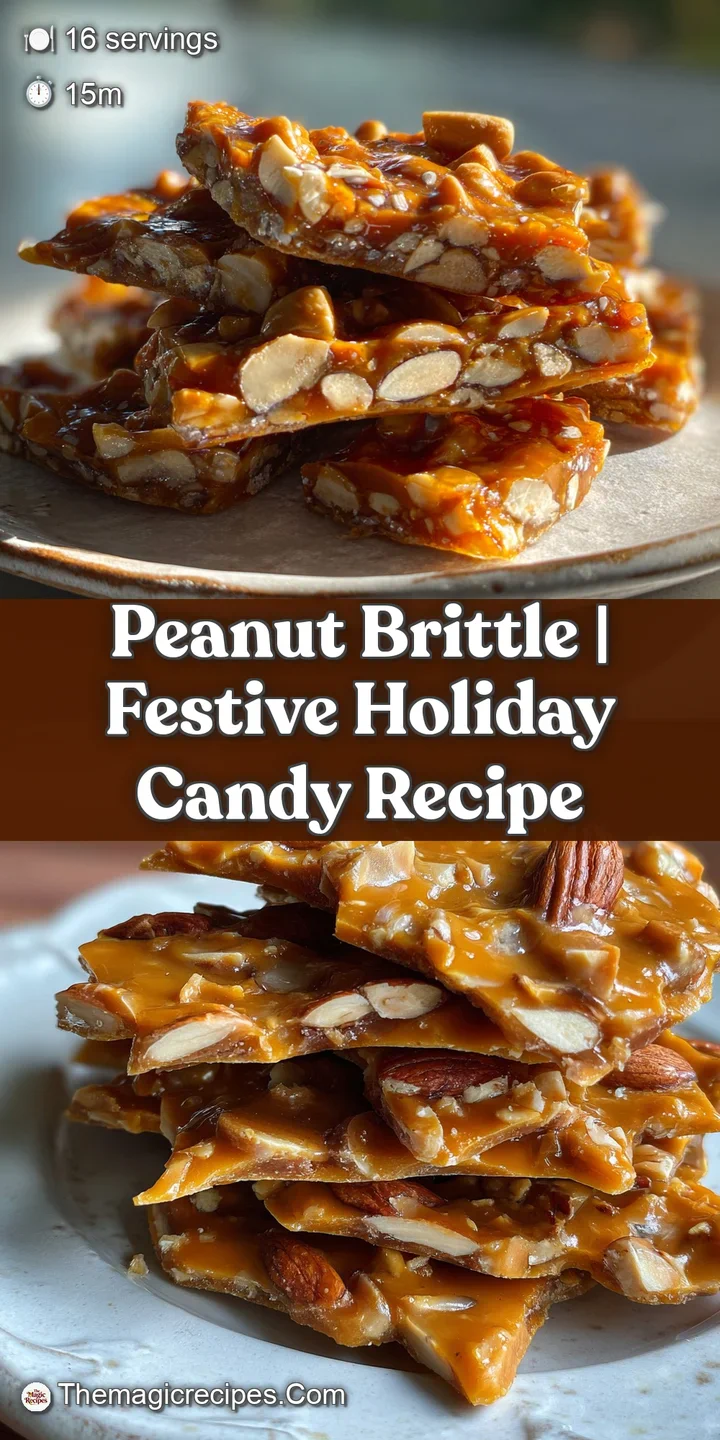 Close-up of crunchy peanut brittle. Bubbled amber caramel coating, studded with deep-roasted peanuts, showcasing irresisti...