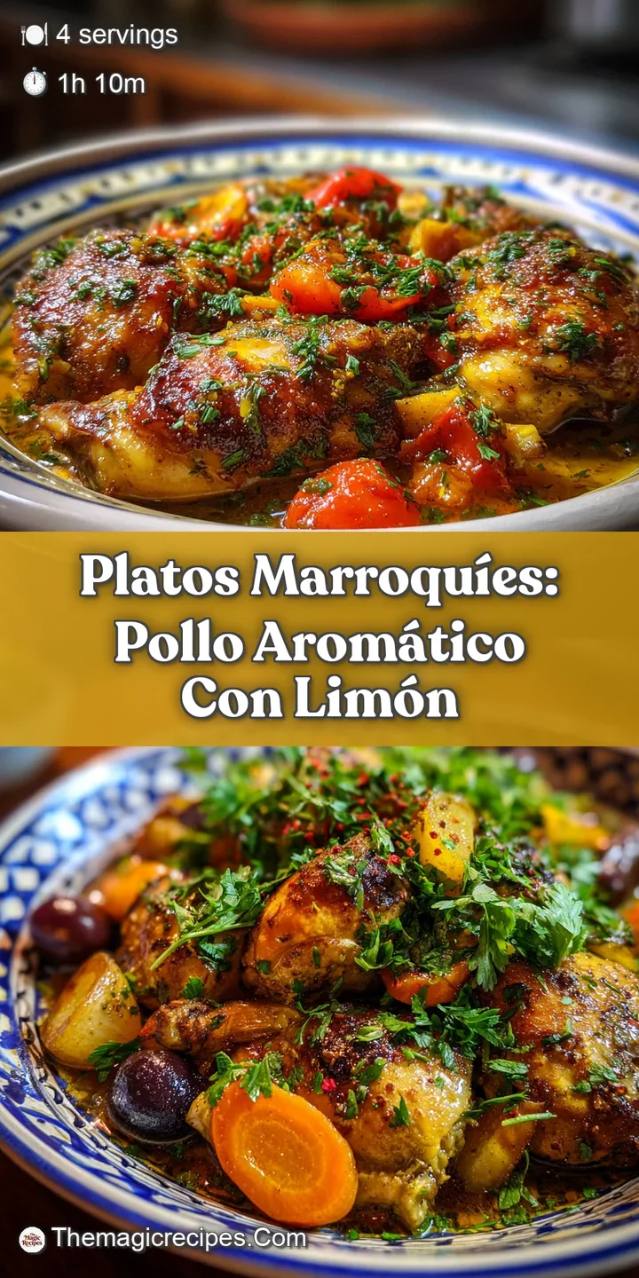 Close-up of Moroccan chicken tagine. Succulent chicken with golden-brown skin, tender vegetables, and aromatic spices crea...