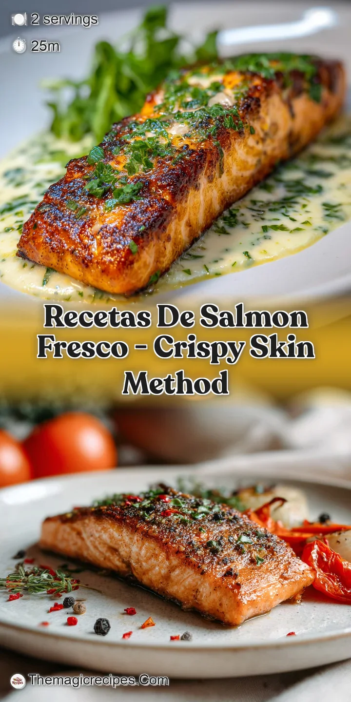 Close-up shows moist, tender salmon with a glistening crust, lemon, herbs and a sauce, enticing the viewer to taste the dish.
