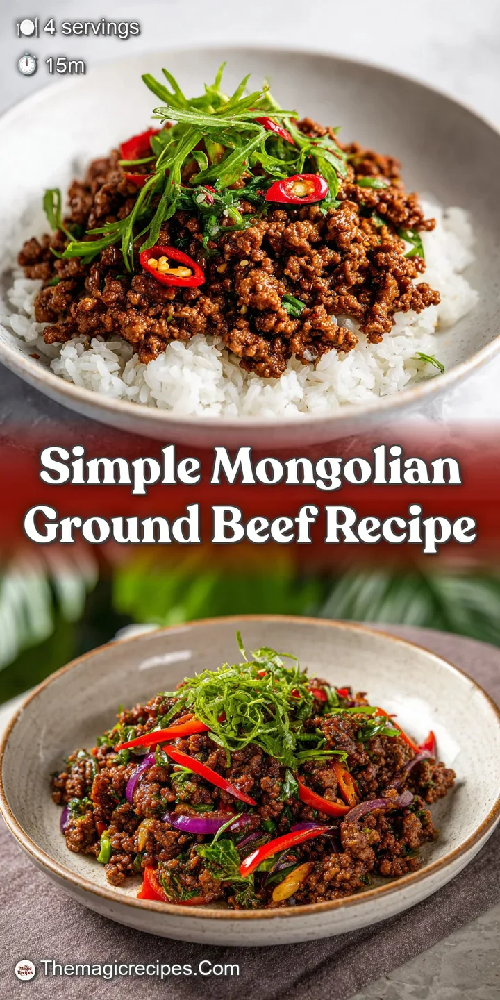 Close-up of glistening ground beef, revealing its rich, brown color, savory sauce, and fresh scallion garnish. Appetizing!