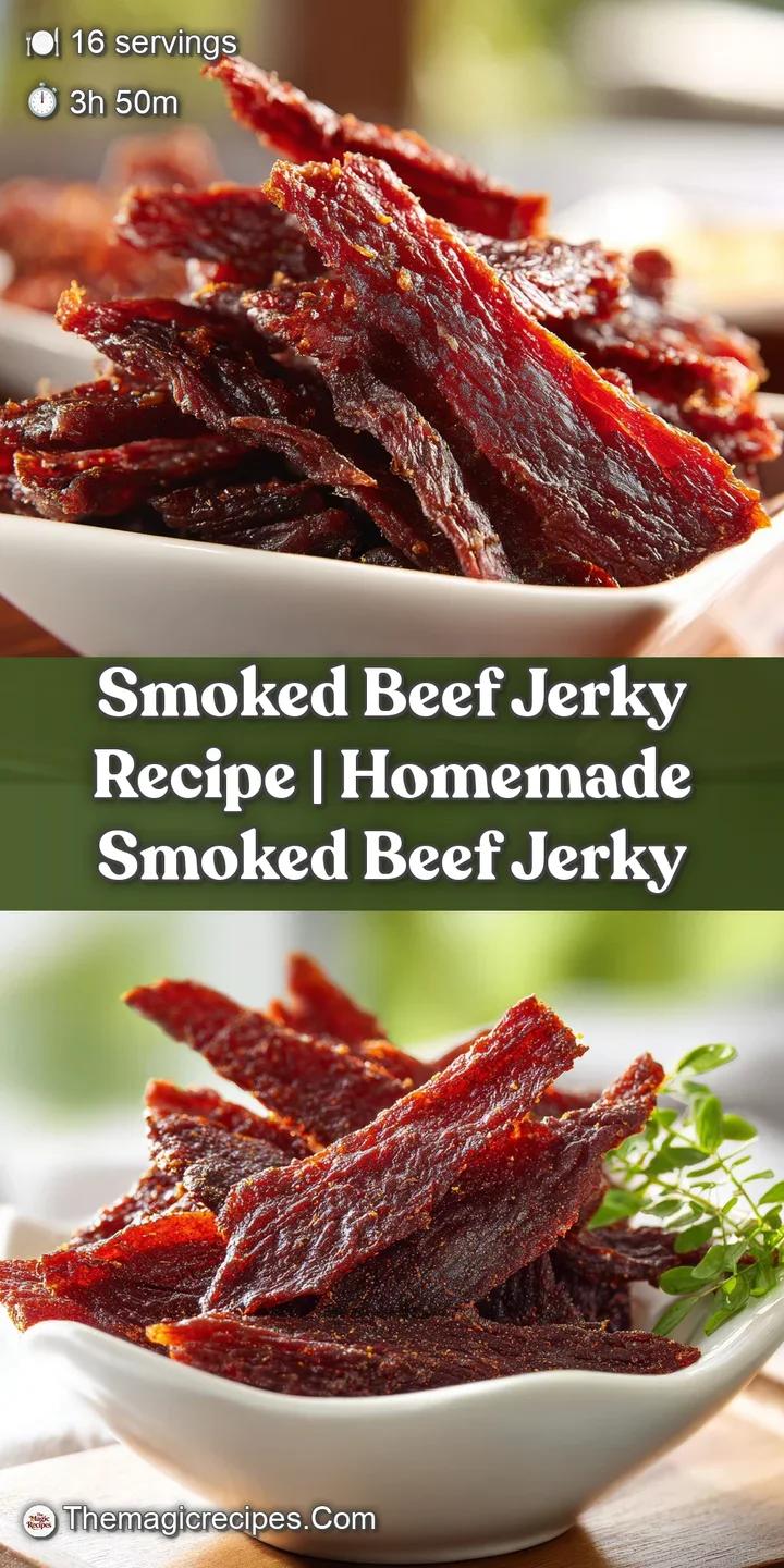 Close-up of richly textured, dark, smoky beef jerky, showing its fibrous strands and slightly oily surface.