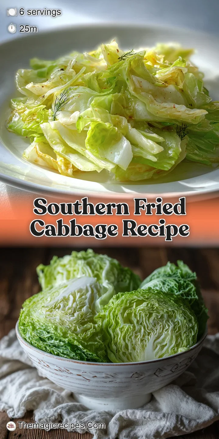 Close-up view of smoky fried cabbage: browned, tender leaves with specks of crispy bacon and glistening savory oils.