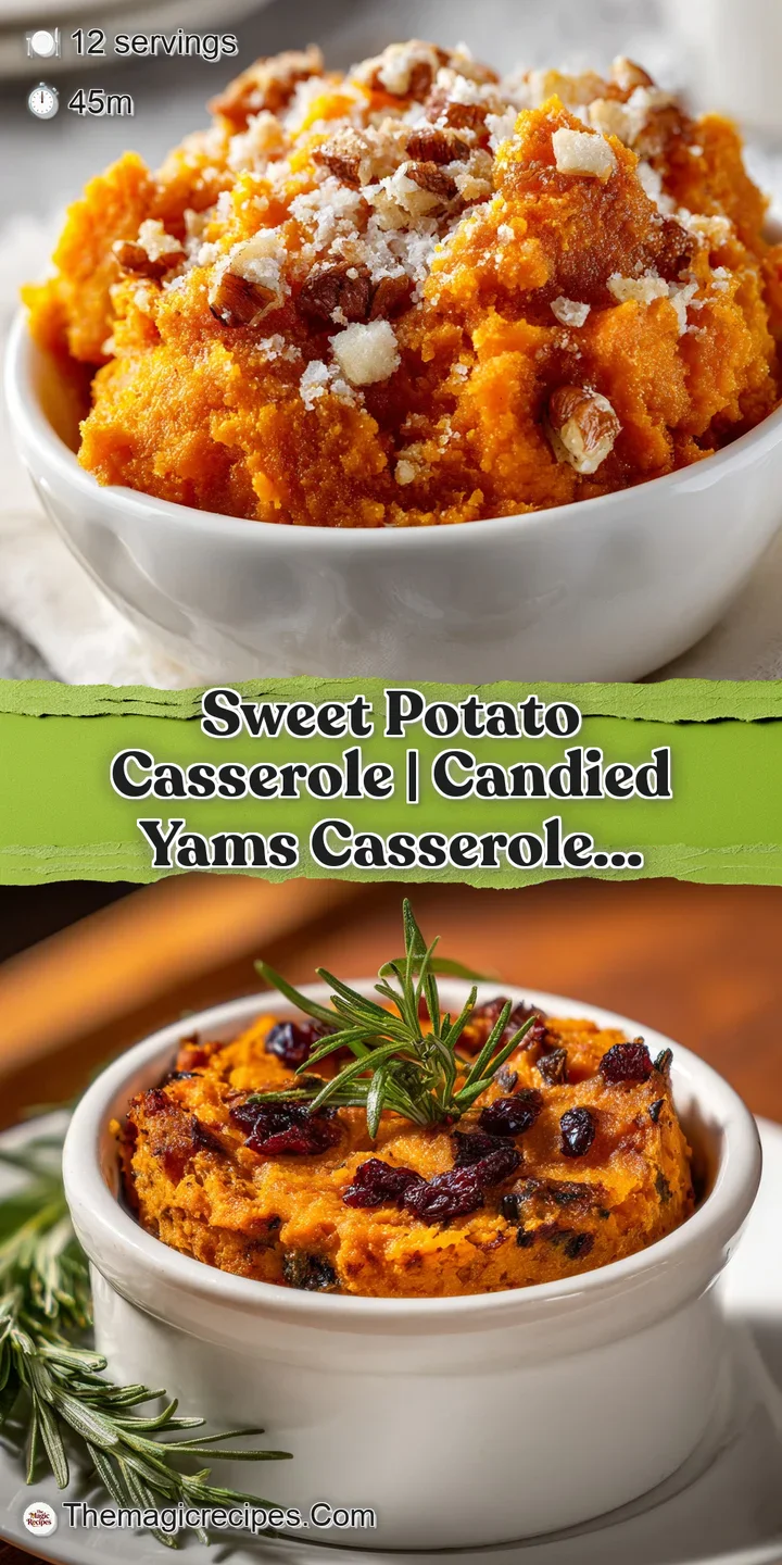 Close-up of bubbly, golden-brown sweet potato casserole with melted marshmallows and crunchy pecans.