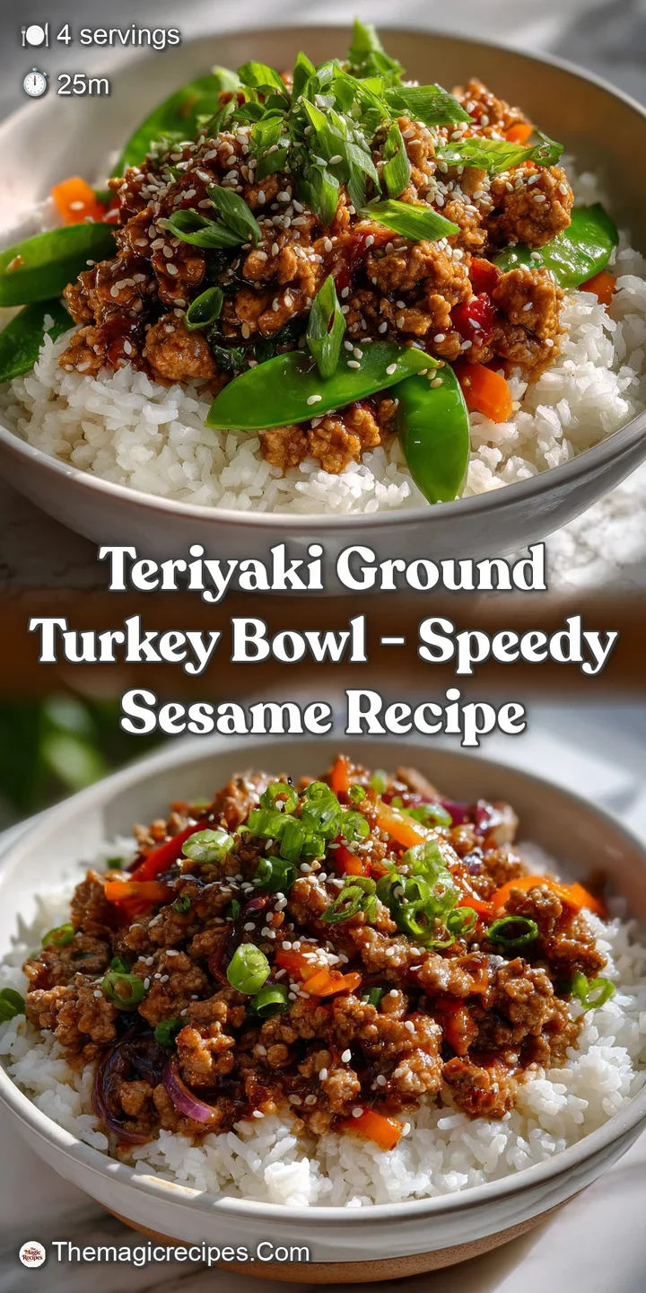 Teriyaki Ground Turkey Bowl - Speedy Sesame Recipe