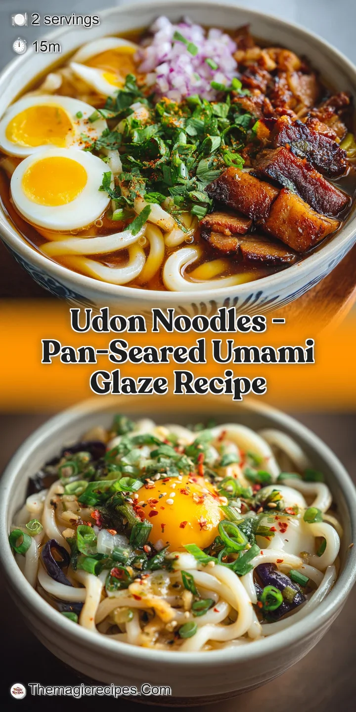 Close-up of plump udon noodles, glistening with sauce, showcasing the delightful texture and inviting aroma of the stir-fry.