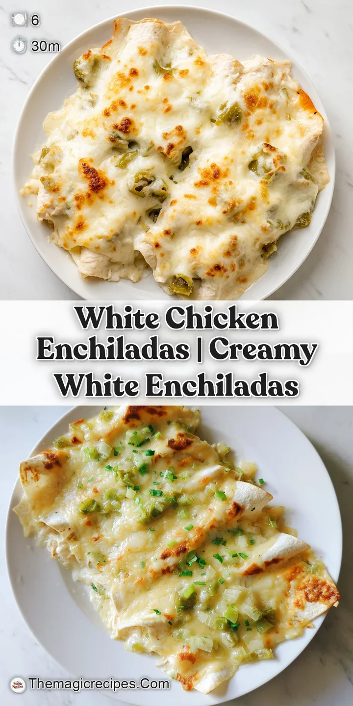 Close-up of gooey, melted Monterey Jack cheese stretching over a tender tortilla drenched in rich, creamy white sauce.