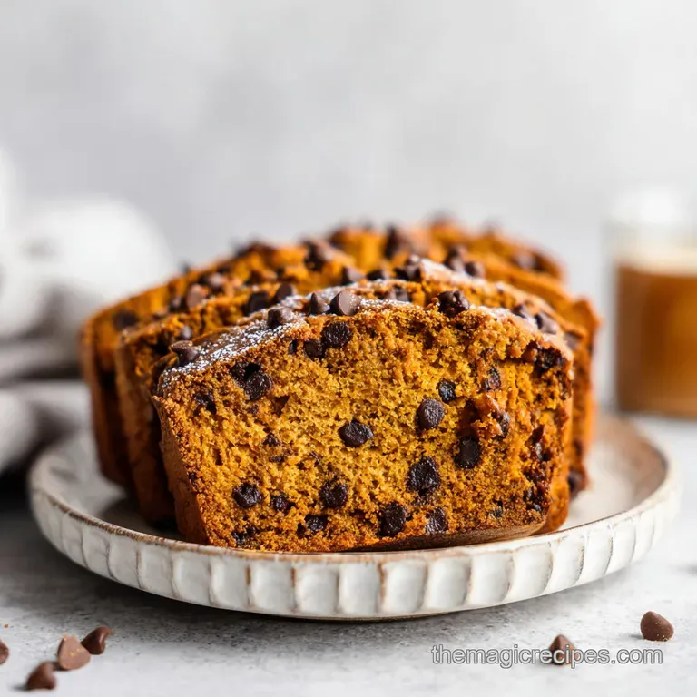 3 Ingredient Chocolate Chip Pumpkin Bread with Cinnamon