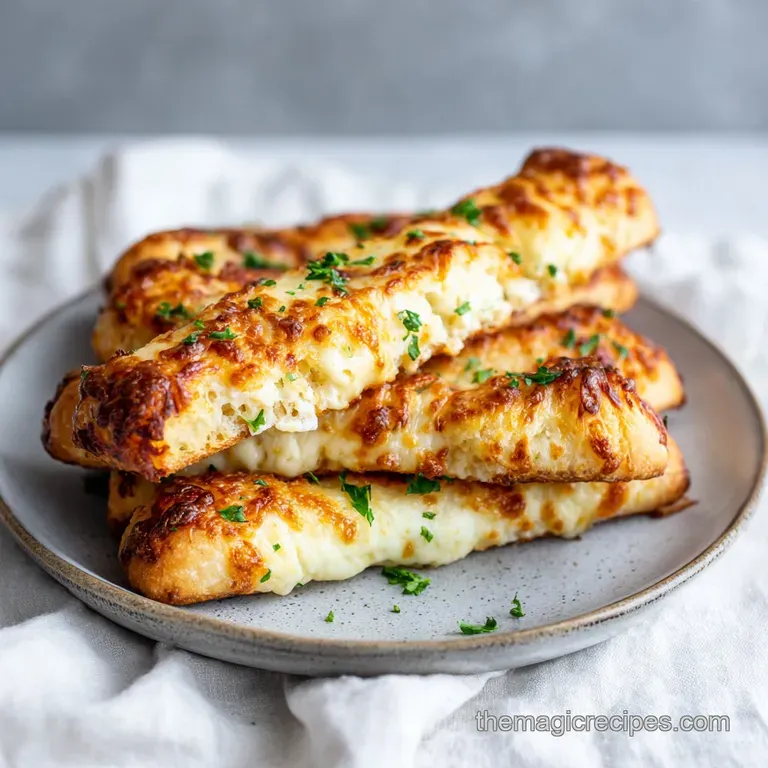 Keto Cheesy Garlic Breadsticks: 4 Ingredients