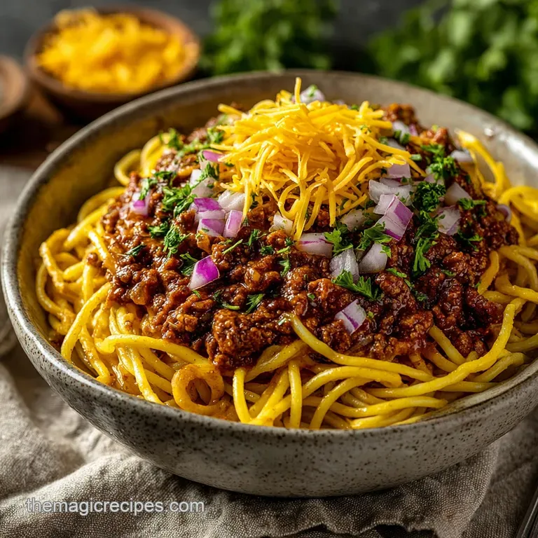 Cincinnati Chili: Authentic Skyline 5-Way Recipe at Home presentation
