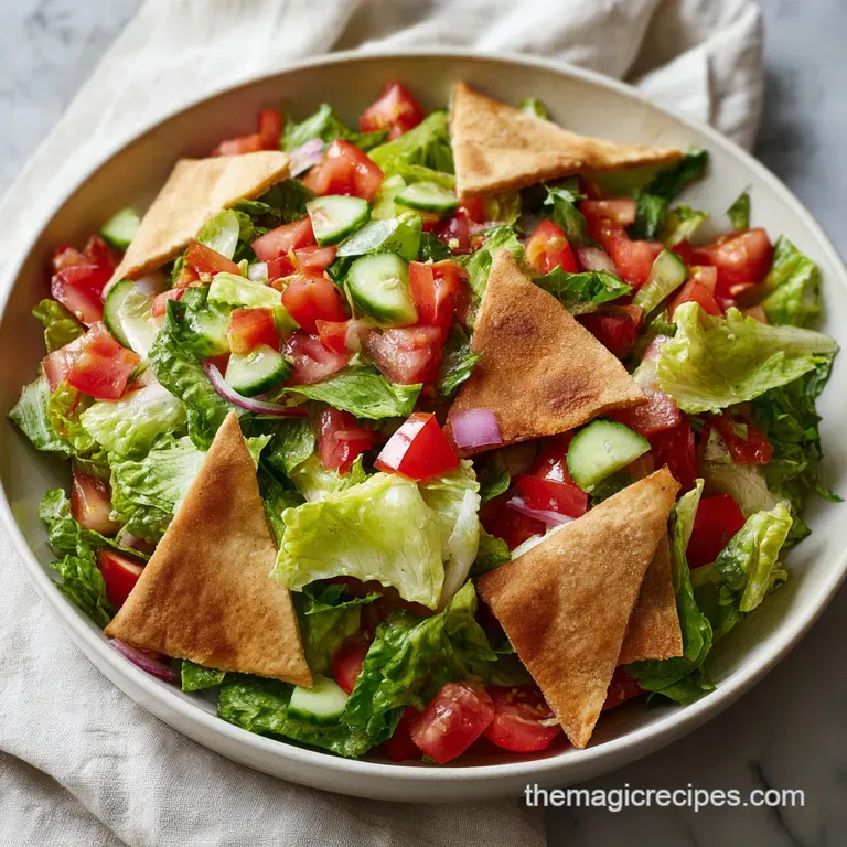 A colorful medley of crisp garden vegetables and toasted pita bread served in a shallow, matte ceramic bowl.