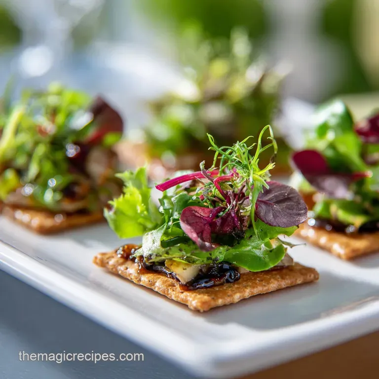 Triscuit Crackers Topped with Balsamic Mixed Greens