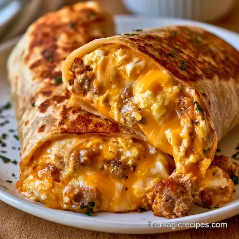 Sliced toasted wraps revealing fluffy eggs and melted cheese, arranged on a platter with vibrant salsa and avocado.