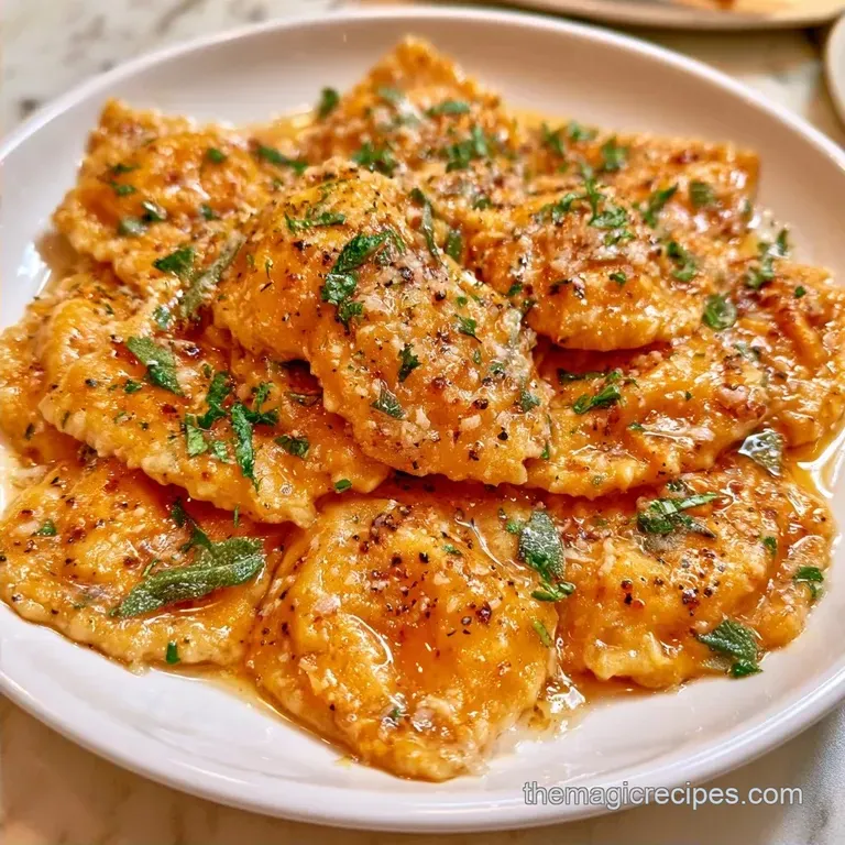 Butternut Squash Ravioli with Brown Butter Sage Sauce