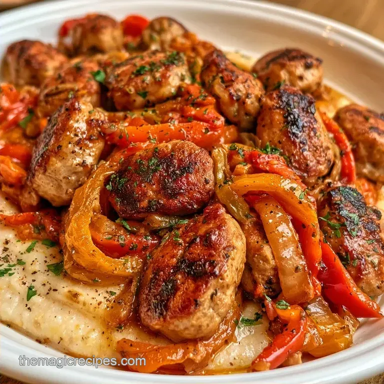 Cajun Turkey Sausage and Creamy Grits