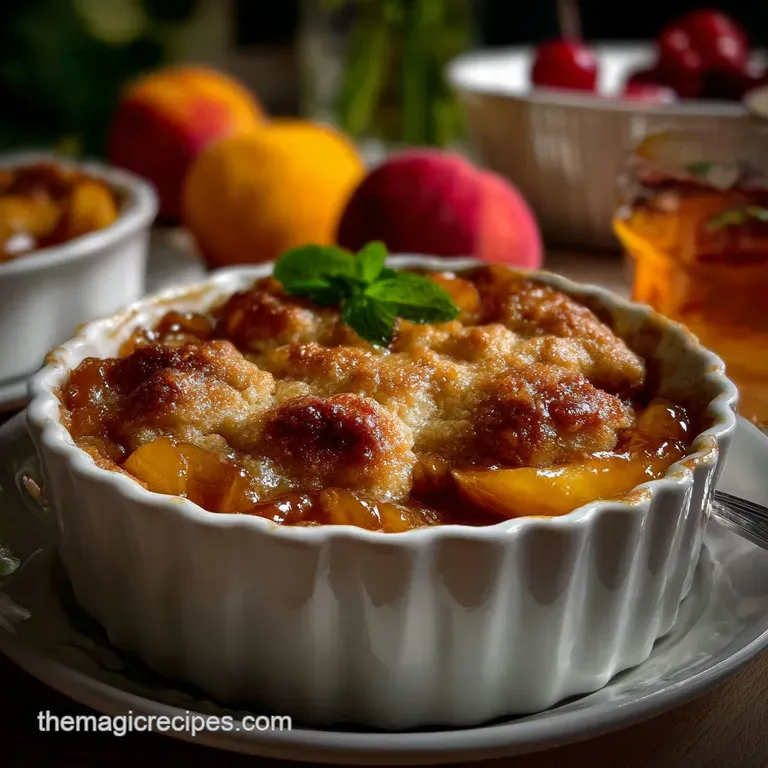 Easy Peach Cobbler with Canned Peaches Recipe presentation