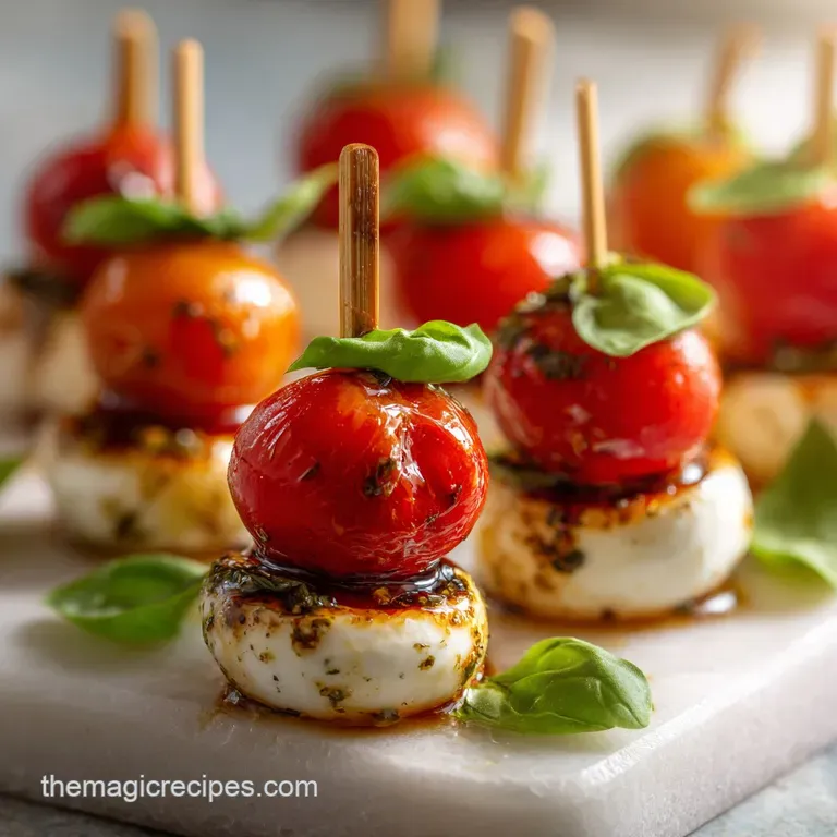 Quick and Tasty Appetizer Skewer with Caprese Ingredients Perfect for Parties